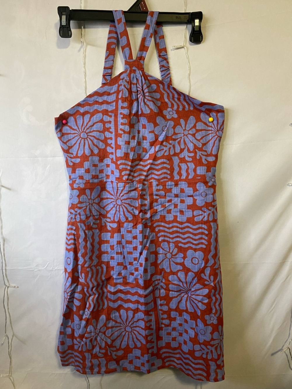 art class Rust & Periwinkle Twisted-Strap Floral Sundress
